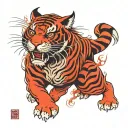red tiger tattoo design idea
