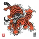 red tiger tattoo design idea