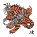red tiger tattoo design idea