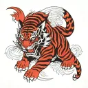 red tiger tattoo design idea