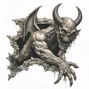 an angle falling down to hell  tattoo design idea