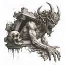 an angle falling down to hell  tattoo design idea