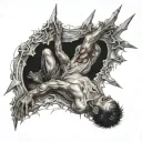 an angle falling down to hell  tattoo design idea