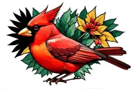 Cardinal bird tattoo design idea
