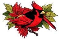 Cardinal bird tattoo design idea