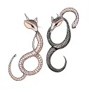 year of the rat gemini and year of the snake aquarius tattoo design idea