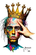 basquiat crown tattoo design idea
