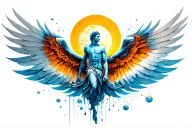Icarus falling tattoo design idea