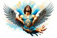 Icarus falling tattoo design idea