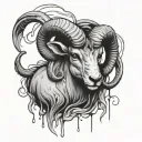 rain, fire, aries, with technology and intelligence tattoo design idea