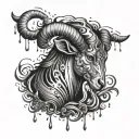 rain, fire, aries, with technology and intelligence tattoo design idea