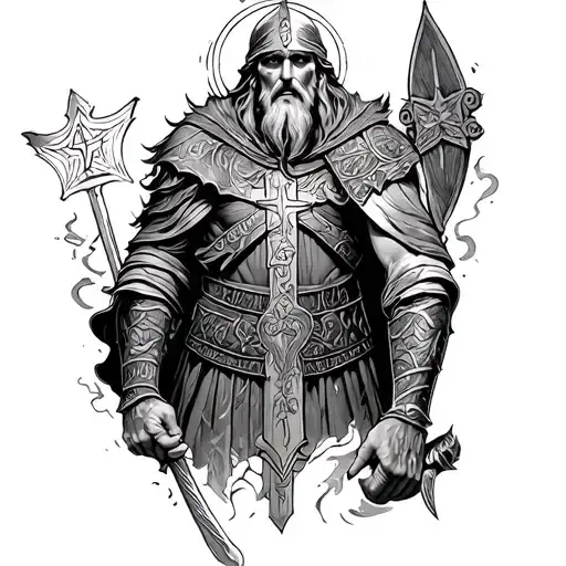 Christian Warrior tattoo design idea