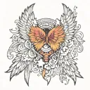angel wings spread tattoo design idea