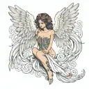 angel wings spread tattoo design idea