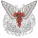 angel wings spread tattoo design idea