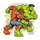hulk fighting red hulk tattoo design idea