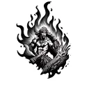 chicano style Prometheus stealing fire tattoo design idea
