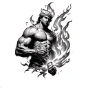 chicano style Prometheus stealing fire tattoo design idea