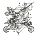 formula 1 and libra constellation tattoo design idea