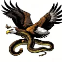 eagle fighting a snake tattoo design idea