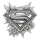 mike evens superman symbol tattoo design idea