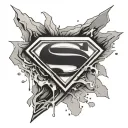 mike evens superman symbol tattoo design idea