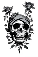 mourning and birth tattoo design idea