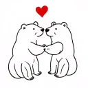 love bears facing each other tattoo design idea