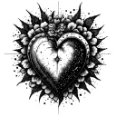 Divine Heart Front View tattoo design idea