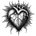 Divine Heart Front View tattoo design idea