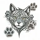 animal paw prints tattoo design idea