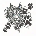 animal paw prints tattoo design idea