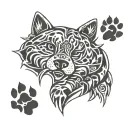 animal paw prints tattoo design idea