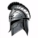 Gladiator helmet tattoo design idea