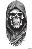 hooded reaper tattoo design idea