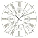 simple clock face with roman numerals tattoo design idea