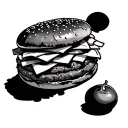 Sharp hamburger tattoo design idea