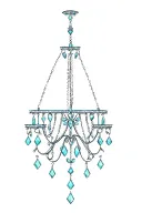 chandelier type 'gems' hanging tattoo design idea