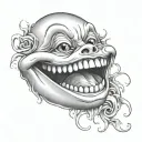 smiley face morphing tattoo design idea
