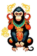 monkey Chinese zodiac tattoo design idea
