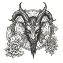 baphomet head tattoo design idea