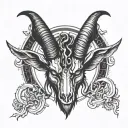baphomet head tattoo design idea