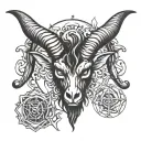 baphomet head tattoo design idea