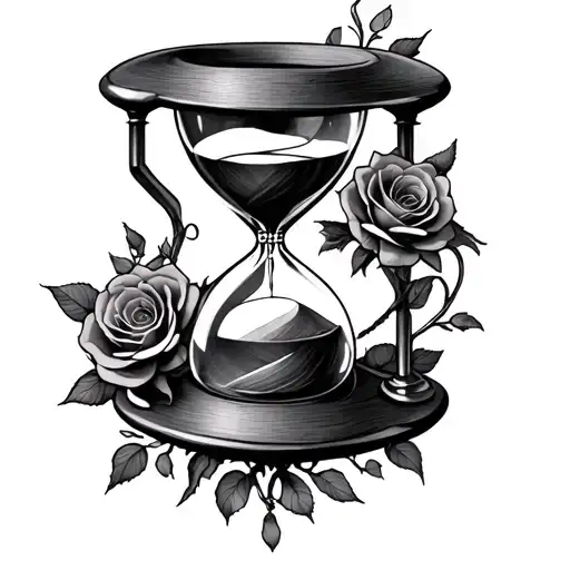 Dead head Rosen hourglass Hourglass tattoo design idea