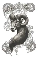 Aries, Gemini, libra zodiac sign incorporated tattoo design idea