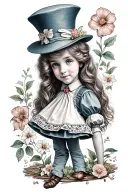 Alice in wonderland tattoo design idea