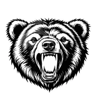 bear face roaring  tattoo design idea