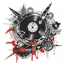 vinyl record spinning tattoo design idea