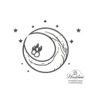 Tiny Paw Print in a Crescent Moon tattoo design idea