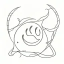 Tiny Paw Print in a Crescent Moon tattoo design idea